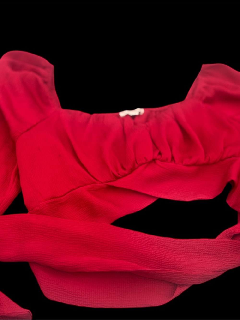 Revolution Red Cropped back tie detail